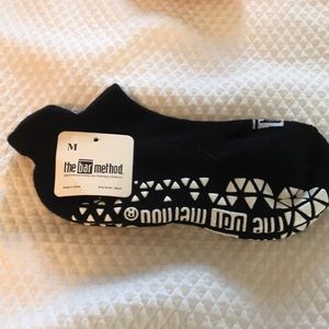 The Bar Method signature black grip socks; NWT